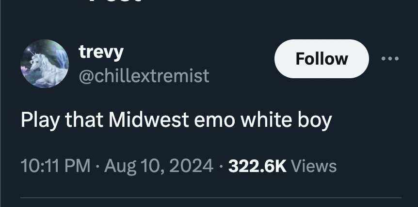 screenshot - trevy Play that Midwest emo white boy Views